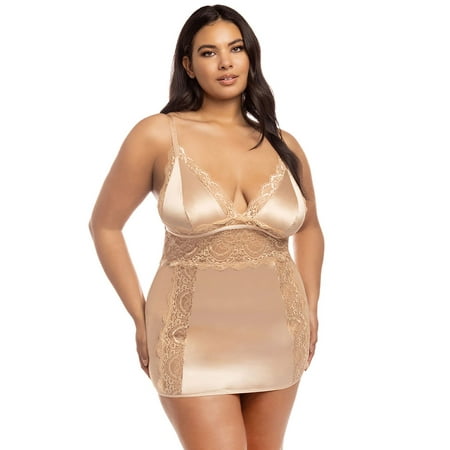 Curvy Laura Satin Babydoll Dress