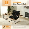 thumbnail image 4 of Ktaxon Accent Chair with Plush Soft Upholstery, Oversized Seating Armchair with Rubberwood Armrests, Metal Frame for Living Room, Bedroom or Home Office Black, 4 of 11