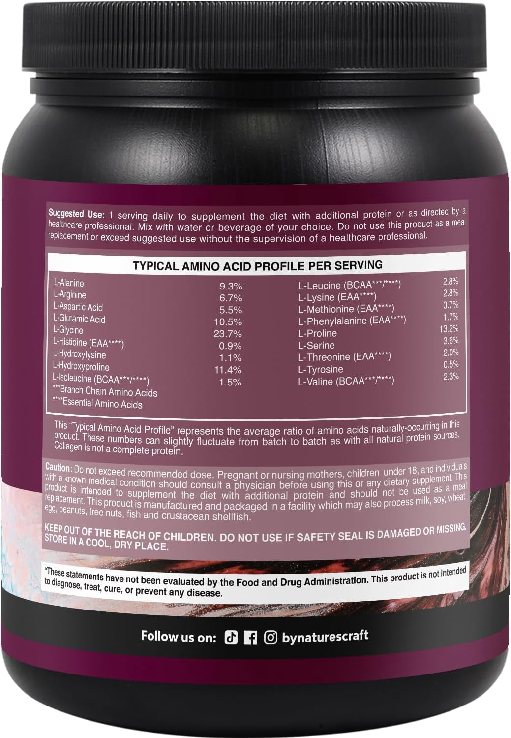 Natures Craft Multi Collagen Peptides, Hydrolyzed Protein Powder for Skin and Bone Joint Support, 1 lb