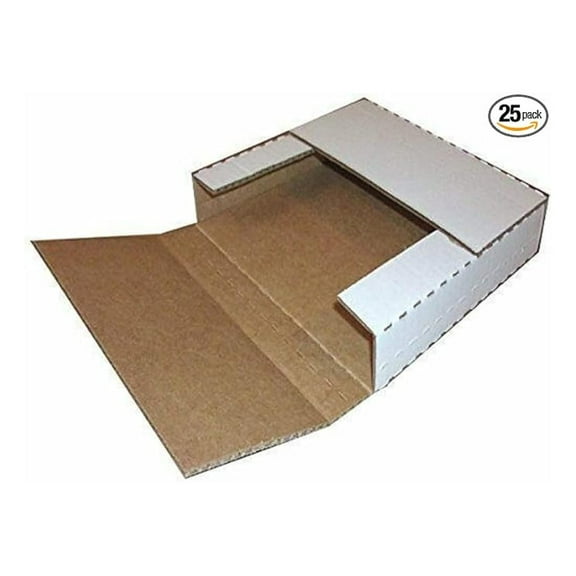 25-9 5/8 x 6 5/8 x 1 1/4 White Multi Depth Bookfold Mailer Book Box Bookfolds
