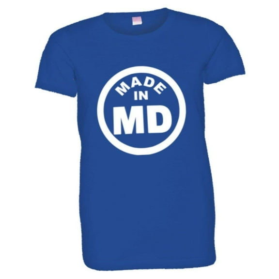 PleaseMeTees™ Womens From Born Made In Maryland MD Logo Label HQ Tee