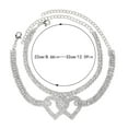 thumbnail image 3 of Hearth & Gear Personality Double Heart Anklets For Women Layer Foot Bracelet Anklets Shining Rhinestone Chain Anklet For Women Girls Matching Rings Matching Rings Dinosaur Anklets Men's Bracelet, 3 of 7