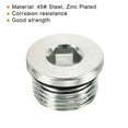 thumbnail image 4 of Tapa de ajuste de cabeza hexagonal interna Uxcell, tapón de socket de acero con rosca macho y anillo de sellado 7/8-14UNF 1, 4 of 5