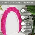 thumbnail image 4 of Home Weavers Luxury Collection 100% Cotton Tufted Bath Lid Cover, Extra Soft and Absorbent Bath Lid Cover, Non-Slip Plush Bath Mats, Machine Wash, bath Lid Cover for Toilet, 18"x18", Hot Pink, 4 of 9
