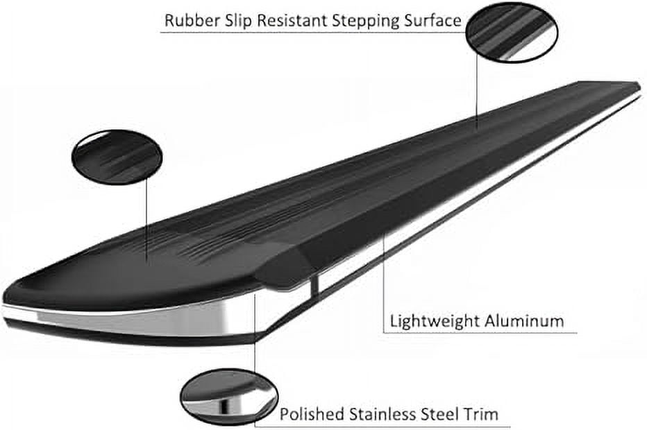 Black Horse Exceed Running Boards Black Compatible with 2022-2024 Toyota Tundra Crew Max-EX-T784