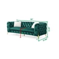 thumbnail image 5 of Moderno Tufted Sofa Finished in Velvet Fabric in Green, 5 of 6