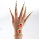 thumbnail image 2 of Elegante Danza Del Vientre, Gitana, Oro Egipcio, Brazalete, Uñas, Roja, Joyas De Mano Para, 2 of 9