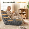 thumbnail image 6 of Walsunny Bean Bag Chair Memory Foam Bean Bag Sofa, Caterpillar Sofa, Lazy Sofa Chair Floor Sofa Couch Single Lounge Chair for Living Room, Bedroom, Office, Dorm, Gray, 6 of 8