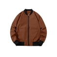 thumbnail image 3 of Faithtur Men's Bomber Flight Jacket Casual Patchwork Fall Winter Coats Zipper Closure Outwear, 3 of 5