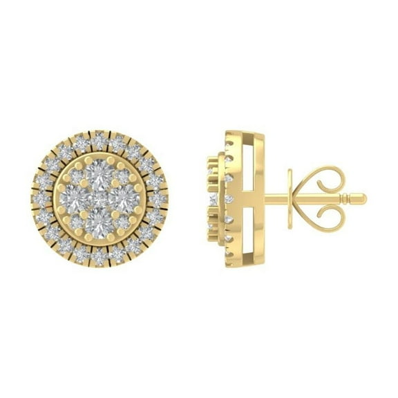 ARAIYA FINE JEWELRY 14K Yellow Gold Diamond Stud Earrings (3/4 cttw, I2-I3 Clarity, I-J Color)