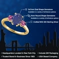 thumbnail image 2 of Gem Stone King 18K Yellow Gold Plated Silver Blue Lapis and Pink Moissanite Engagement Ring for Women | 2.46 Cttw | Oval 9X7MM | Gemstone Birthstone | Size 9, 2 of 6