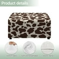 thumbnail image 4 of Xoenoiee Brown Cow Print Square Ottoman Covers Slipcover Stretch Folding Storage Ottoman Slipcovers with Elastic Bottom Removable Footstool Slipcover, L, 4 of 7