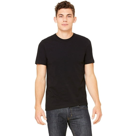 Bella Canvas T-Shirt Manches Courtes en Jersey Unisexe - Noir - 2XL - Style 3001C - Étiquette Originale