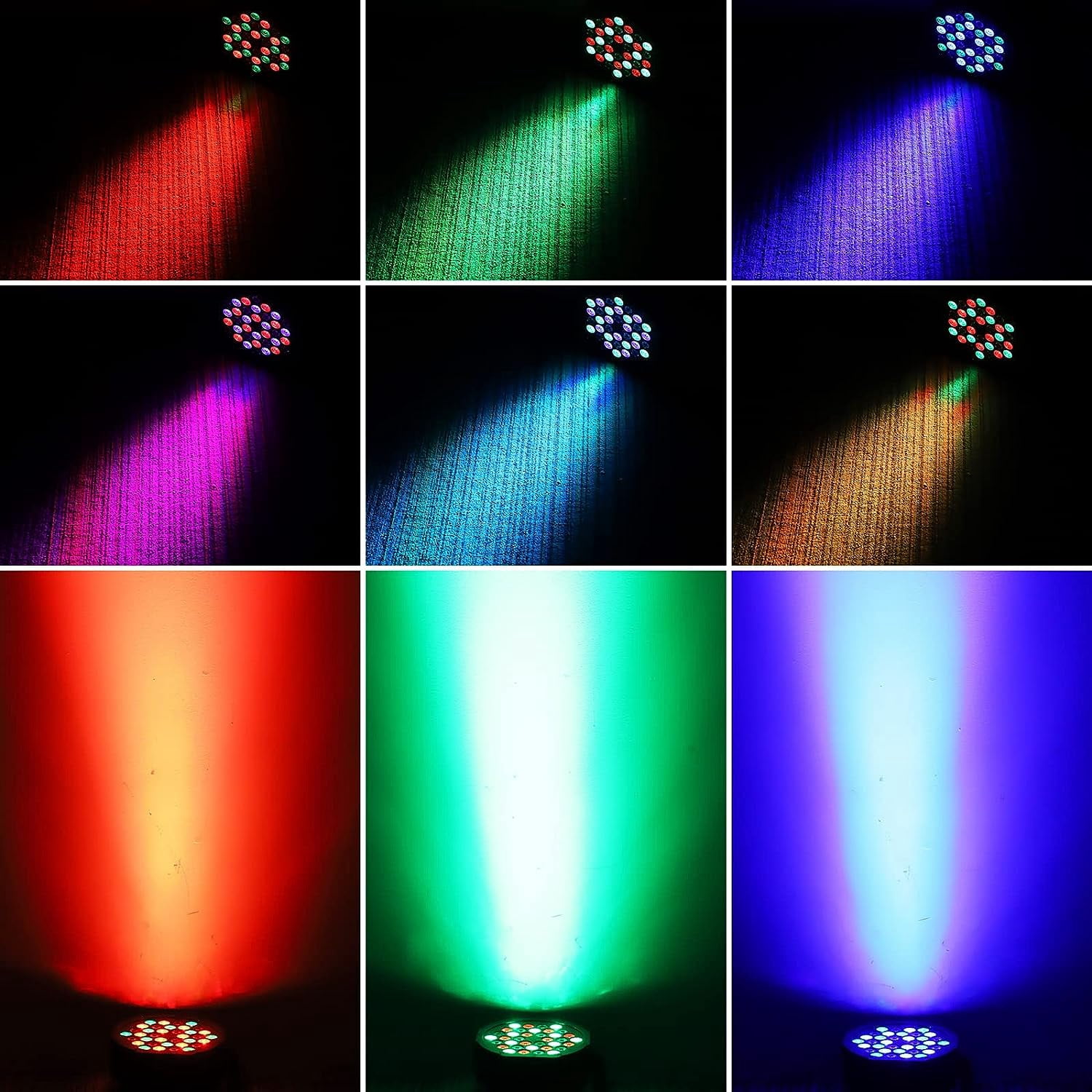 4Pack Stage Light 36 LED Par Lights, Rechargeable RGB Uplights with DJ Light Storage Bag for Christmas Halloween Music Party Disco Wedding