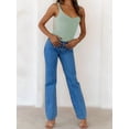 thumbnail image 5 of Womens U-Neck Tank Tops for Women 2025 Slim Fitted Soft Basic Shirts Green XL, 5 of 8