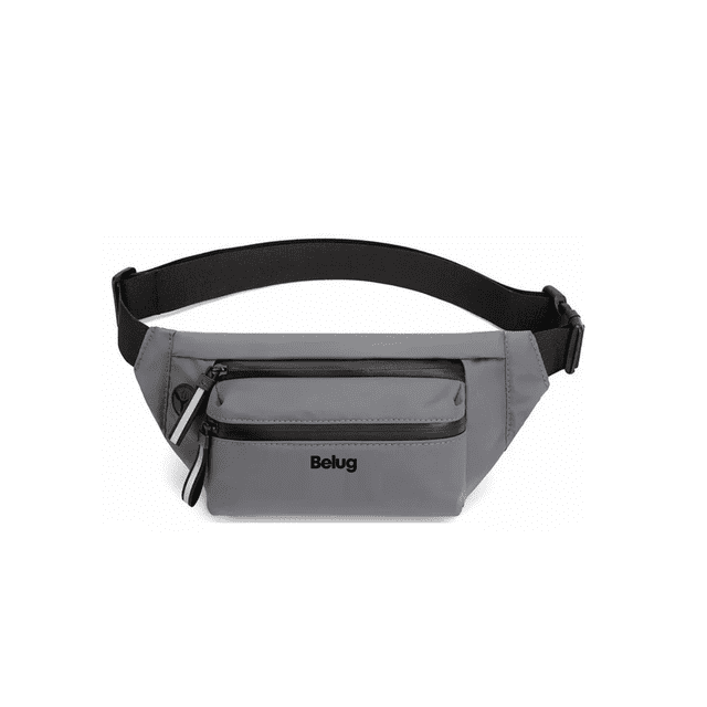 Riñonera Deportiva Ajustable, Bolsa Belug Gris