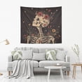 thumbnail image 2 of Yayeee Tapestry Wall Hanging for Bedroom 60" x 40" Living Room Home Wall Art Decor, Skeleton With Flowers Pattern, 2 of 7