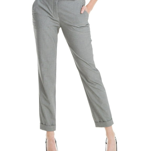 Max Studio London Womens Printed Straight-Leg Dress Pants, Grey, 2