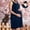 Navy, variant on Maternity Sleeveless Dresses For Women Summer Casual Bodycon Midi Dress Split Side Ruching Tanks For Daily Or Baby Shower Crew Neck Dress
