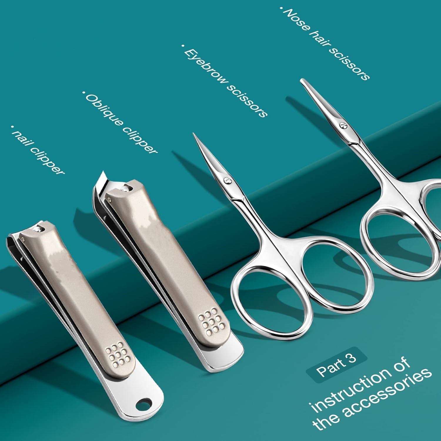 Manicure Set 12 in 1 Multi-Function Nail Clippers Personal Care Tool Kits Stainless Steel Pedicure Sets with Leather Case Idea Gift (12Pcs Set)