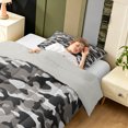 thumbnail image 4 of Manfei Retro Camouflage Twin Comforter Sets, Contemporary Art Camo Bedding Set, Urban Gray, Gray Reversible, 2 Pieces, 1 Comforter and 1 Pillowcase, 4 of 7
