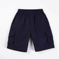 thumbnail image 5 of Boys Cargo Shorts with Elastic Waist, Stretch Nylon Spandex Blend for Play School Outdoor, Dark Blue,Size 7 T, 5 of 7