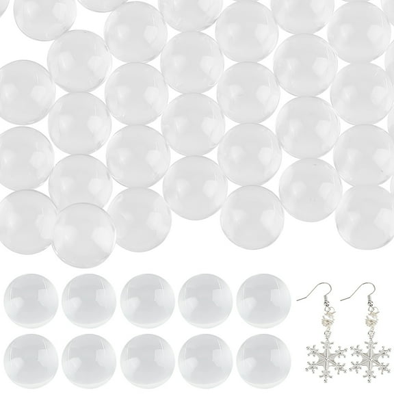 1 Box 1 Box 80Pcs 6MM Clear Glass Beads Vase Filler Beads Transparent Aquarium Pebbles Round No Hole Decorative Rondelle Beads for Mosaic Home Decorations Fish Tank and Christmas DIY Crafting