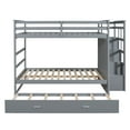 thumbnail image 5 of Harper & Bright Designs Full Over Full Bunk Bed with Trundle and Stairs, WoodBunk Beds with Storage Drawers and Guardrail for Adults, Gray, 5 of 13