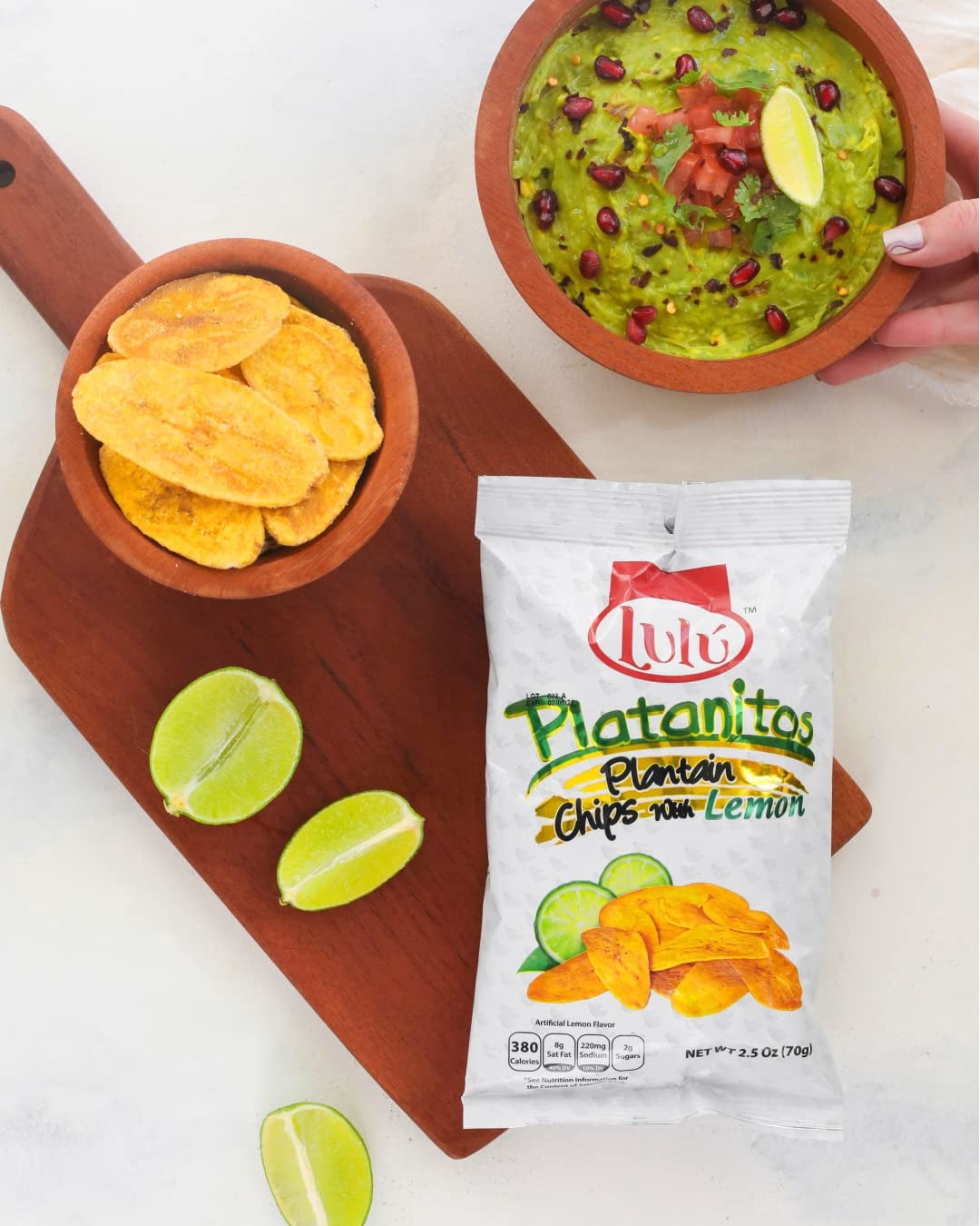 Lulu Platanitos, Plantain Chips with Lemon, 2.5 oz, 30 ct