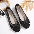thumbnail image 6 of GERsome Ballet Flats for Women Round Toe Slip-On Casual Shoes Lace Mesh Breathable Wedding Dressy Floral Work Shoes, Black Size 7, 6 of 9
