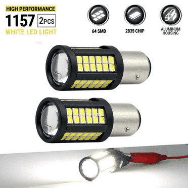 1157 BAY15D WHITE 2-Bulb LED for Turn Signal, Brake-Tail Stop Lights