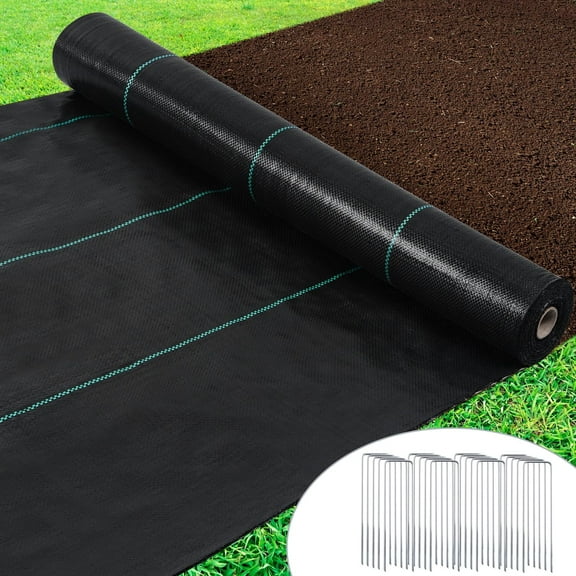 Weed Barrier 6FT x 100FT Heavy Duty Weed Barrier Landscape Fabric with 20 U-Shaped Pins,3.2oz Weed Block Gardening Mat Weed Control Cloth
