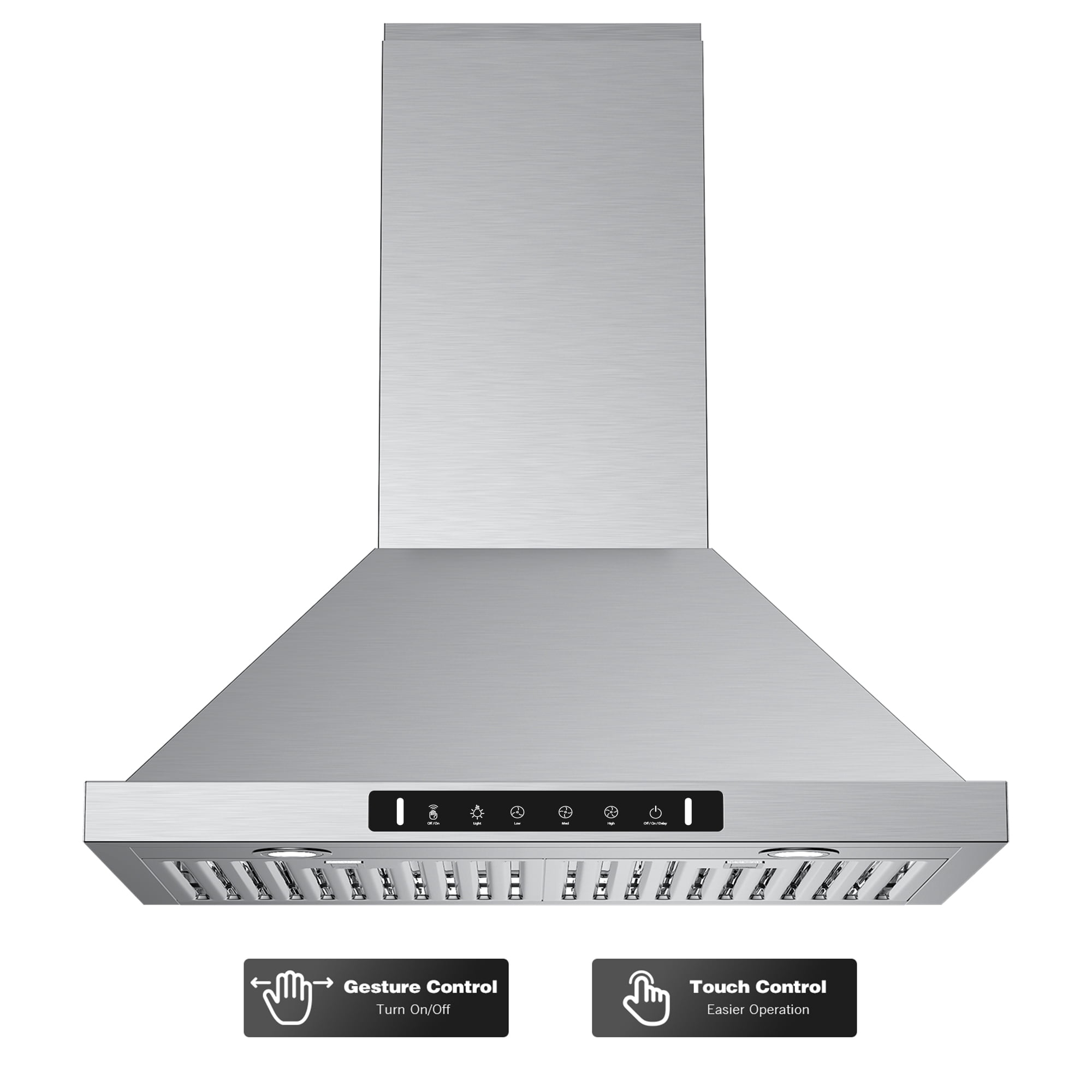 VIKIO 30 in. Wall Mount Range Hood, 900 CFM, Ducted, Stainless Steel with LED Lighting