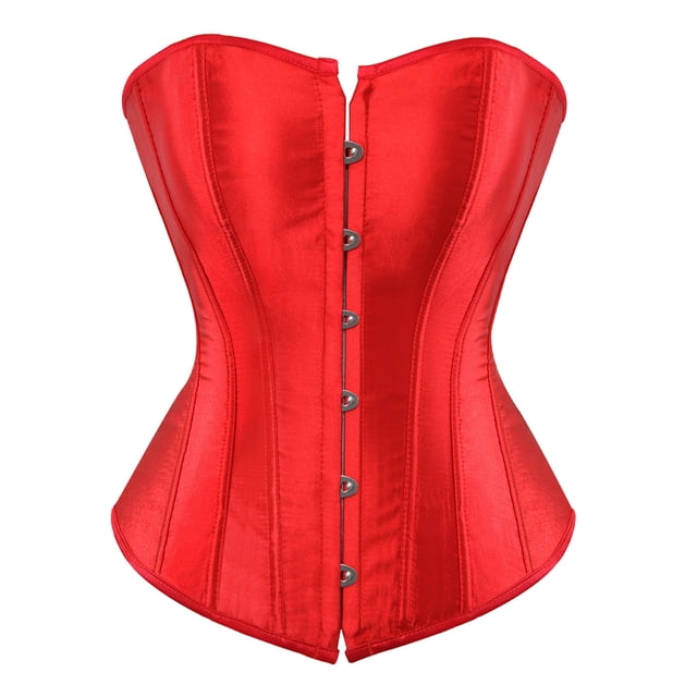 Grebrafan Bustier Corsets à Baleines Haut Femme Rouge 2TG