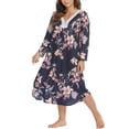 thumbnail image 3 of Loritta Plus Size Nightgowns for Women House Dress Long Sleeve Loungewear Moomoo Nightgowns Sleepwear, XL-5XL, 3 of 6