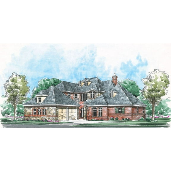 015-1041: Luxury Chateau 3 Bed, 4 Bath Luxury Home Plan, 3436 Sq Ft: Full Blueprints with License to Build by Home Plan Marketplace - Lesuto