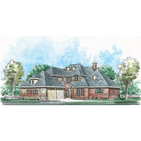 015-1041: Luxury Chateau 3 Bed, 4 Bath Luxury Home Plan, 3436 Sq Ft: Full Blueprints with License to Build by Home Plan Marketplace - Lesuto