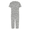 thumbnail image 5 of WRKEKC Womens Flannel Pajamas Sets V-Neck Printed Short Sleeve Top and Elastic Waist Pocket Capri Pants Sleepwear Set for Women, 5 of 6
