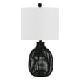 thumbnail image 4 of SAFAVIEH Oroya 23 in. Coastal Black Rattan Table Lamp with White Cotton Shade, 4 of 6