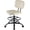 Beige-T, variant on Cute Task Chair, Adjustable Armless Activity Chair with Wheels, Comfy Low Back Swivel Desk Chair, White