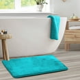 thumbnail image 5 of Nestl Absorbent Memory Foam Bath Mat Bathroom Rug, Teal, 20"X30", 5 of 7