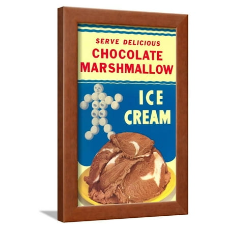 Chocolate Marshmallow Ice Cream Framed Print Wall