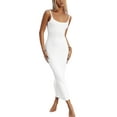 thumbnail image 4 of Women's Ribbed Knit Bodycon Club Dress Sleeveless Backless Spaghetti Strap Short Cami Dress, 4 of 6