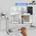 thumbnail image 4 of Brushed Nickel Angled Grab Bar 16 Inch, Zepolu Stainless Steel L-Shaped Safety Grab Rail, Bathroom Mobility Aid Handrail, Wall Mounted Balance Support Assist Shower Handle for Senior Elderly Handicap, 4 of 14