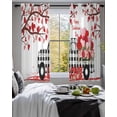 thumbnail image 3 of Valentine's Day Sheer Curtains 45 Inch Length 2 Panels Set for Living Room/Bedroom, Love Tree Branches Truck Roses Buffalo Plaid Kitchen Curtains Grommet Curtains Window Treatments 42"x45"x2, 3 of 7