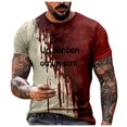 thumbnail image 1 of Playeras Hombre Gimnasio Hombres Letras Teñidas Cuello Redondo Manga Corta Camiseta Casual Tendencia Suelta Y Cómoda Superior, 1 of 4