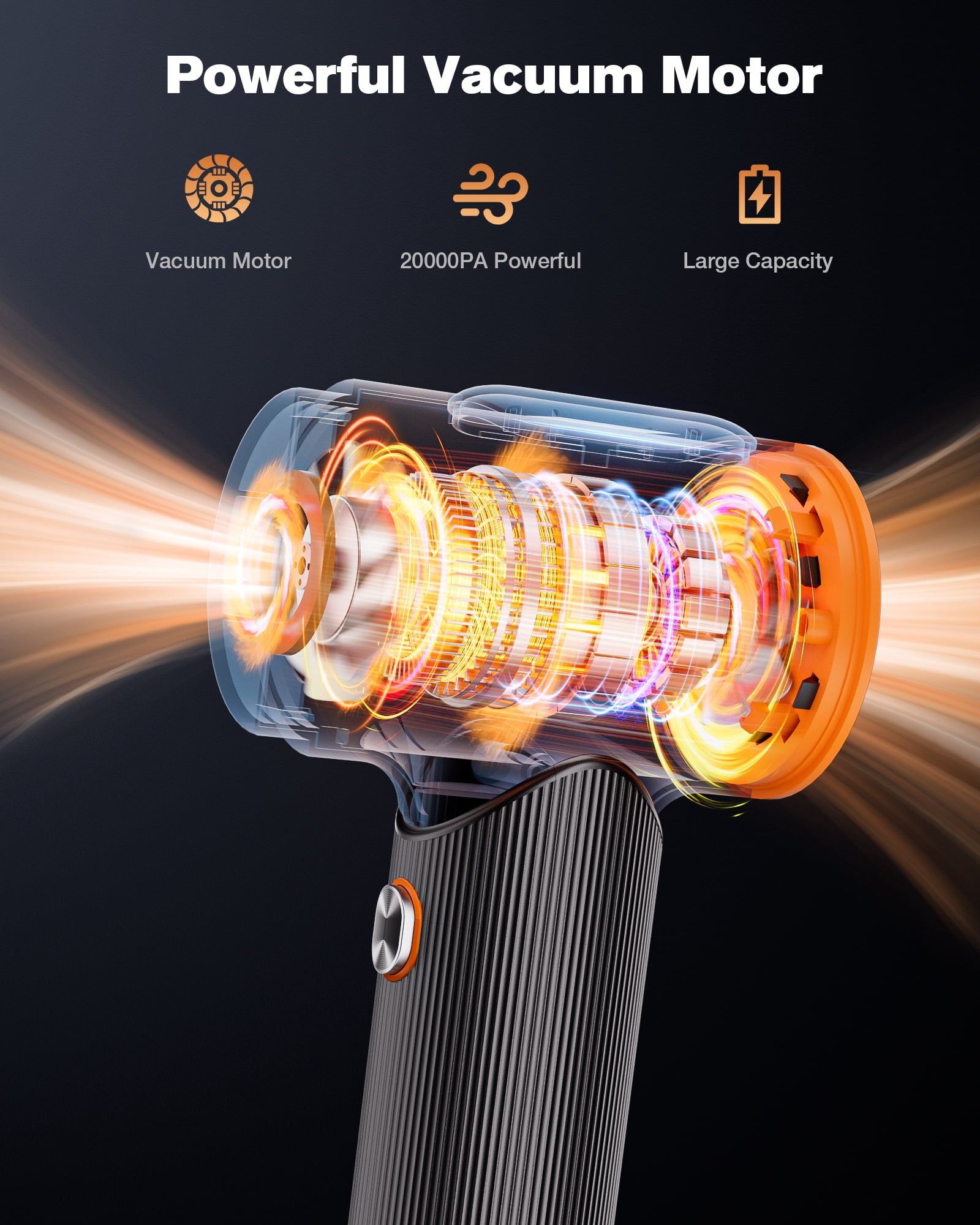 REHOTTOP Portable Car Vacuum, Handheld Vacuum Cleaner with Brushless Motor, Car Handheld Vacuum for Home, Car, Office