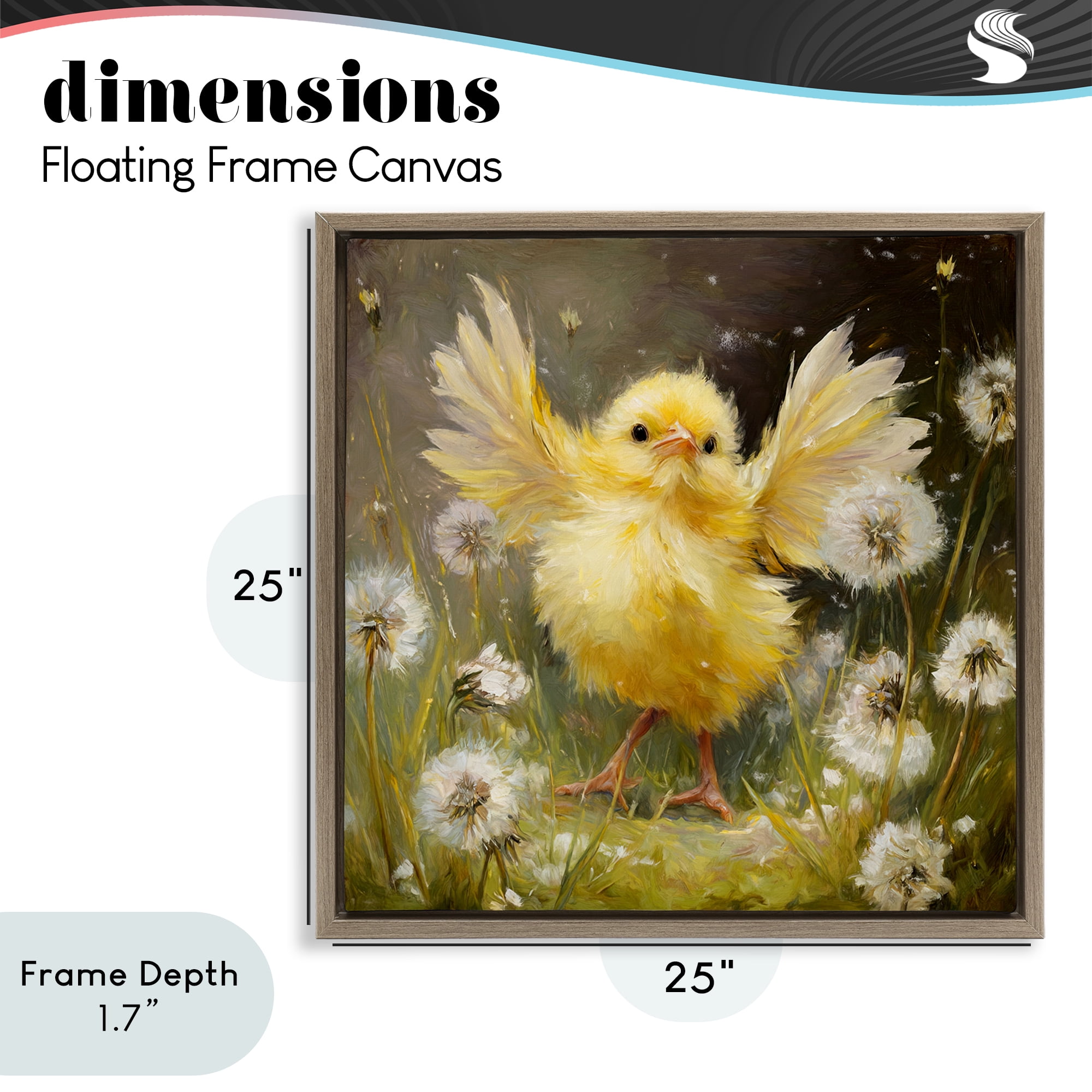 Stupell Industries Free As A Peep Chick Brown Framed Floater Canvas Wall Art, design by Tina LeCour