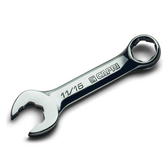 Capri Tools 11/16 in. WaveDrive Pro Stubby Combination Wrench for Regular and Rounded Bolts