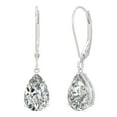 thumbnail image 3 of Charles & Colvard 14K White Gold Moissanite 9x6mm Pear Drop Earrings 3.00cttw DEW, 3 of 7